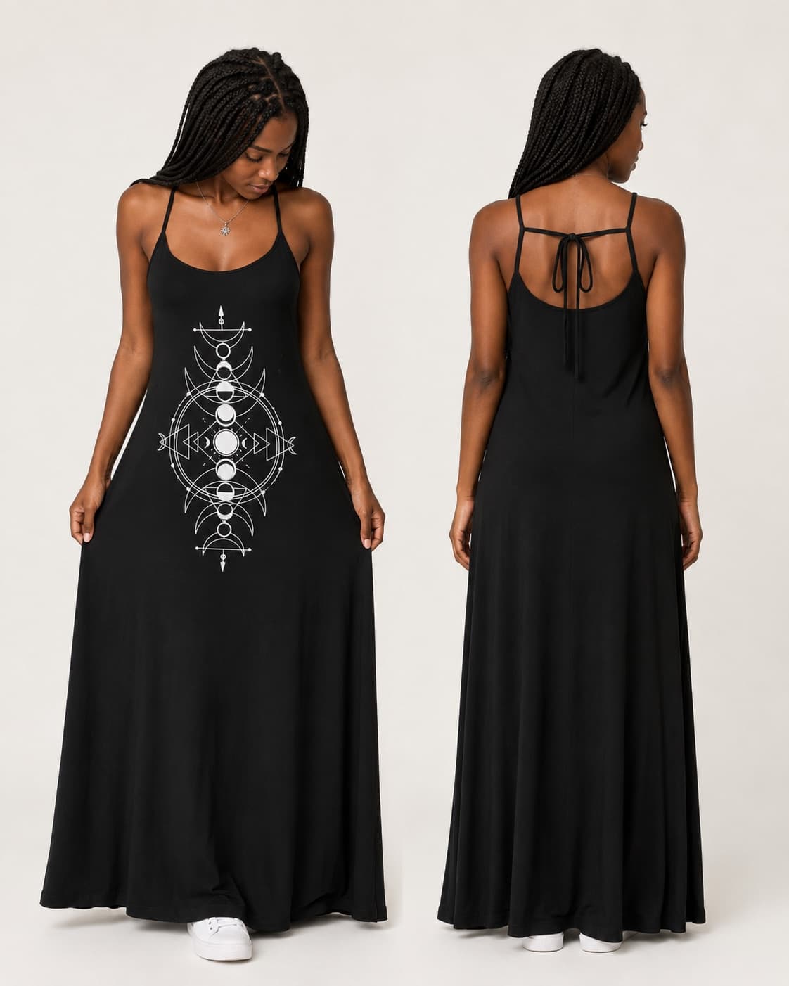 Vestido de Alça Fases da Lua Grande — Preto