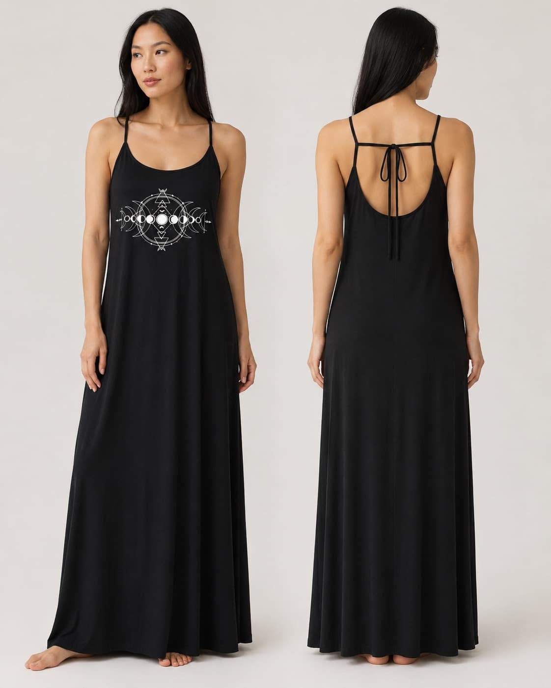 Vestido de Alça Fases da Lua Pequena — Preto