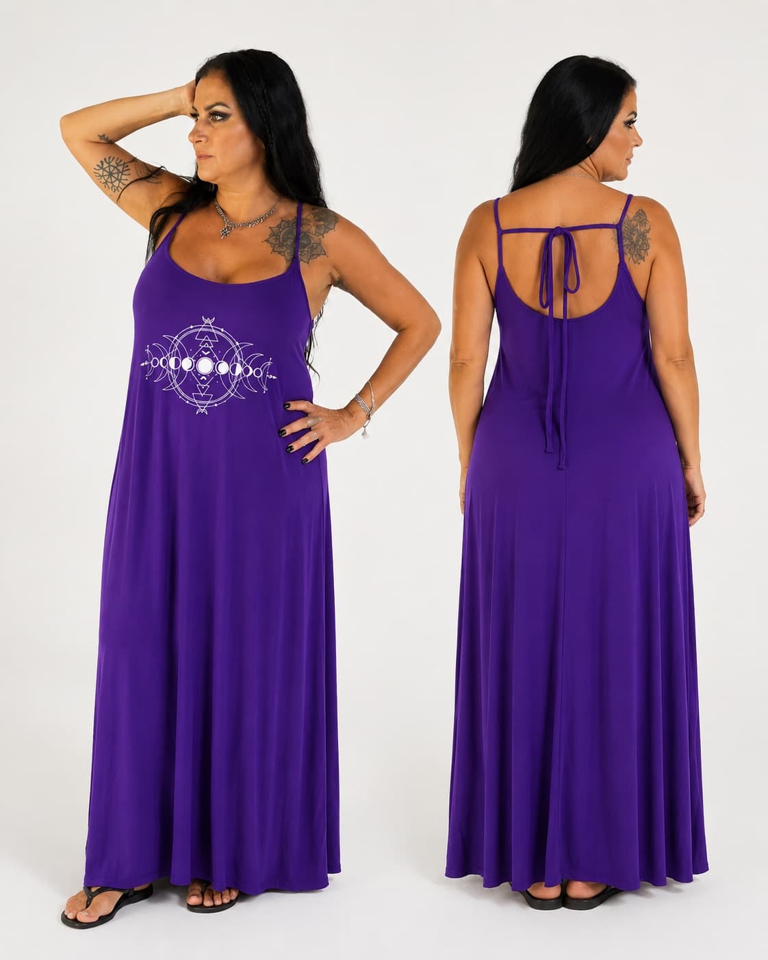 Vestido de Alça Fases da Lua Pequena — Roxo Intenso