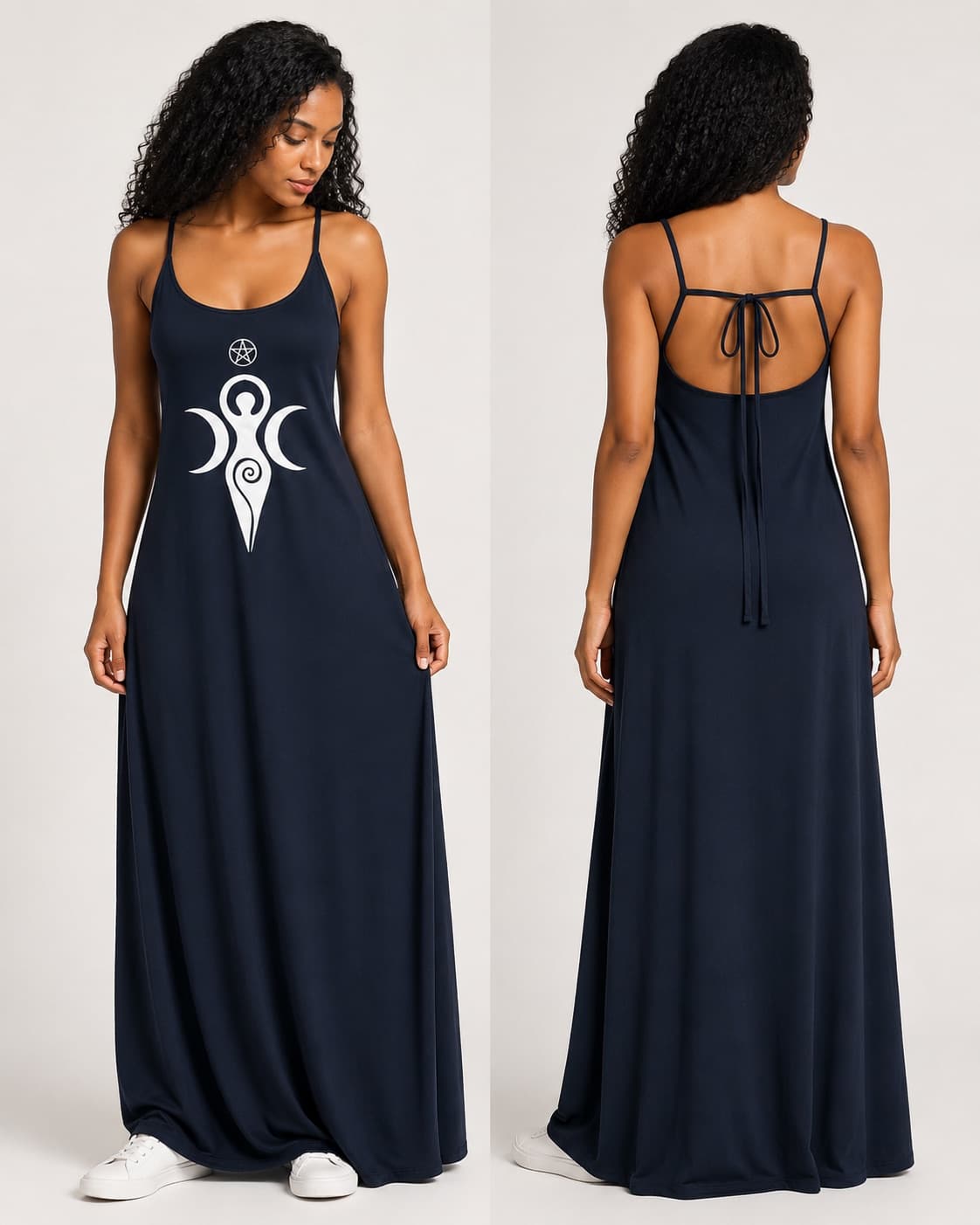 Vestido de Alça Grande Mãe — Azul Marinho