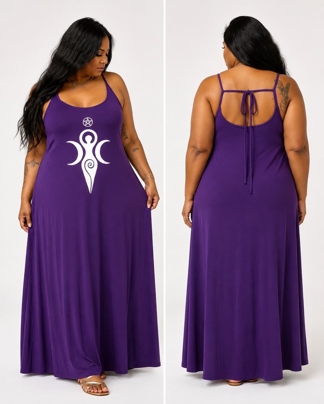Vestido de Alça Grande Mãe — Roxo Intenso