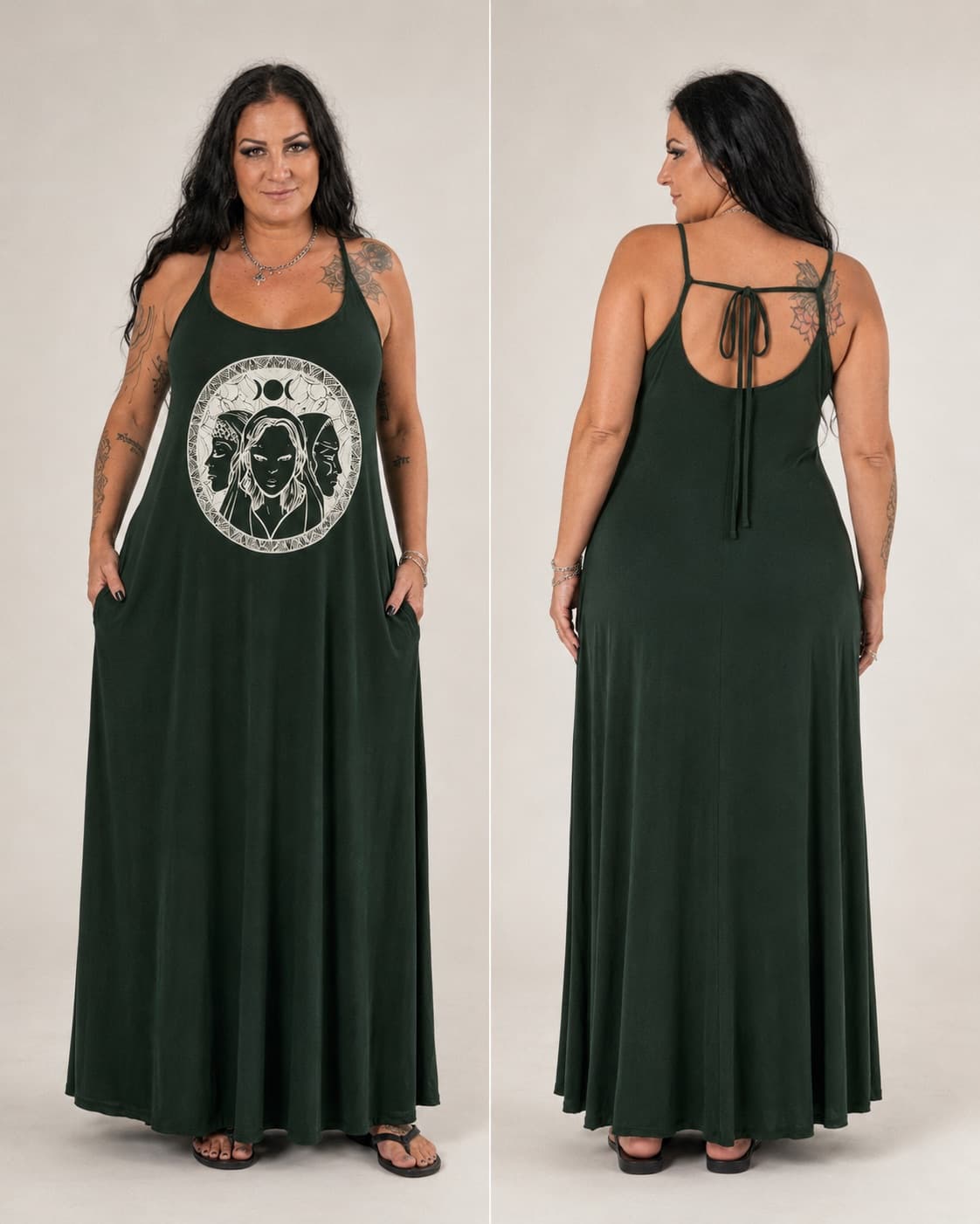 Vestido de Alça Hécate — Verde Floresta Escuro