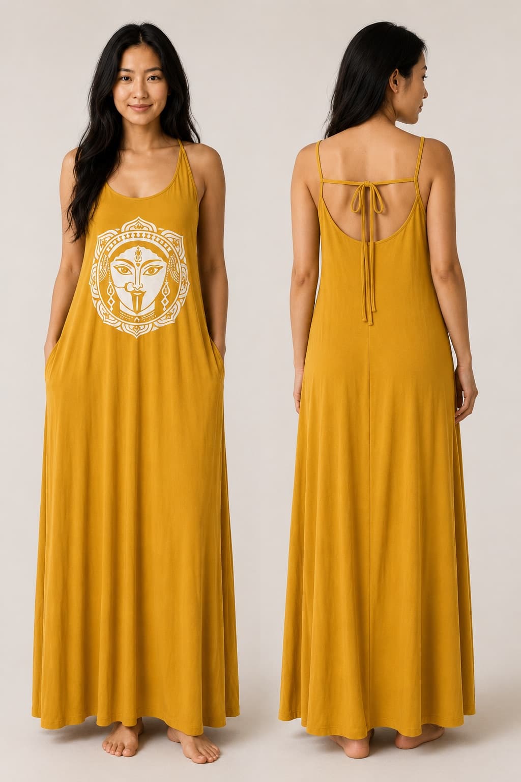 Vestido de Alça Kali — Amarelo Mostarda