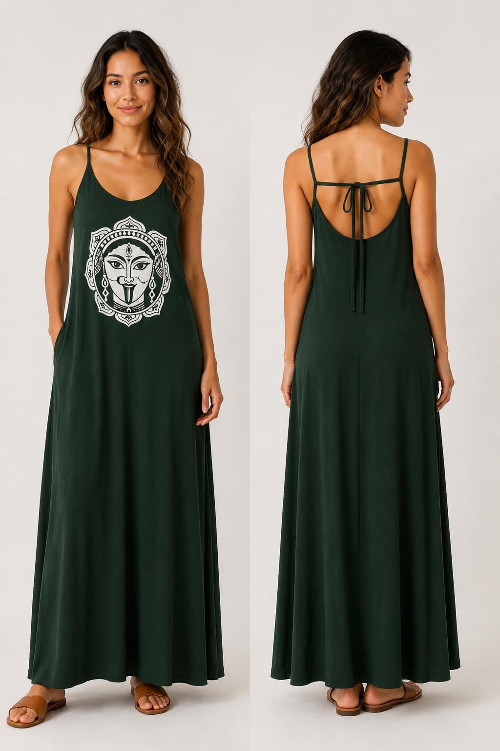 Vestido de Alça Kali — Verde Floresta Escuro