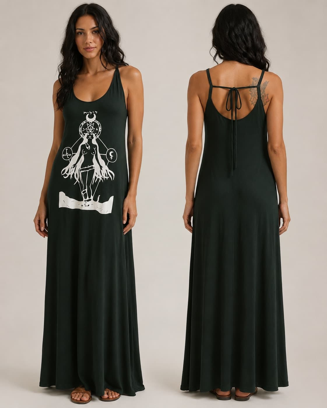 Vestido de Alça Lilith — Verde Floresta Escuro