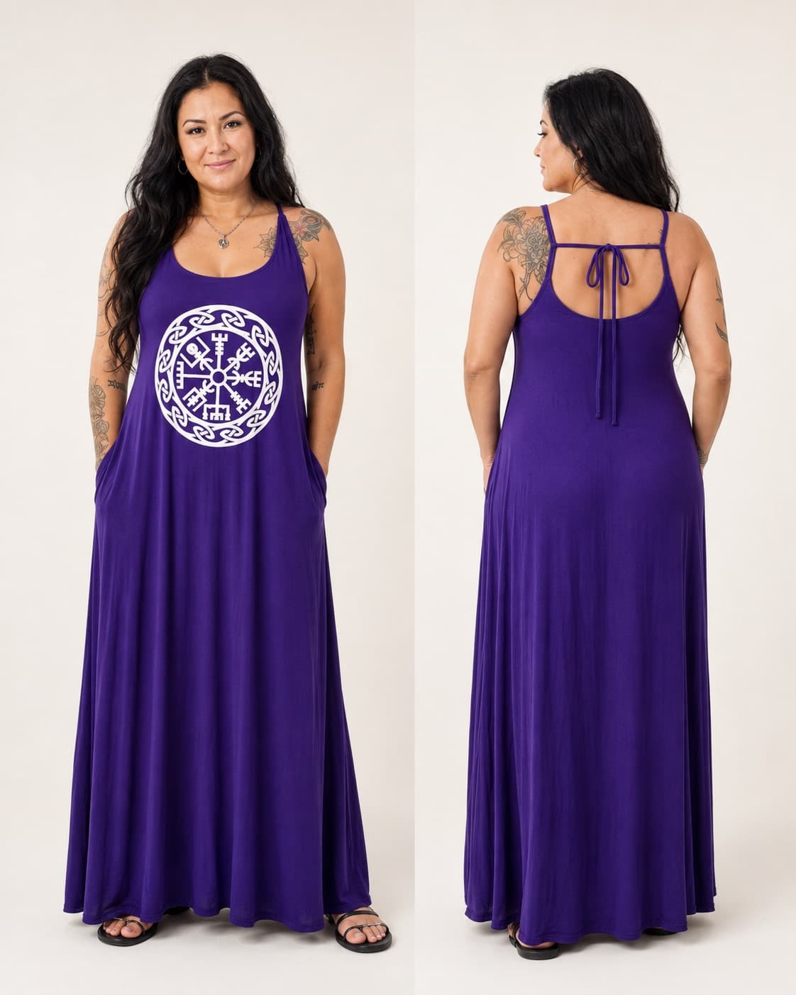 Vestido de Alça Vegvísir — Roxo Intenso