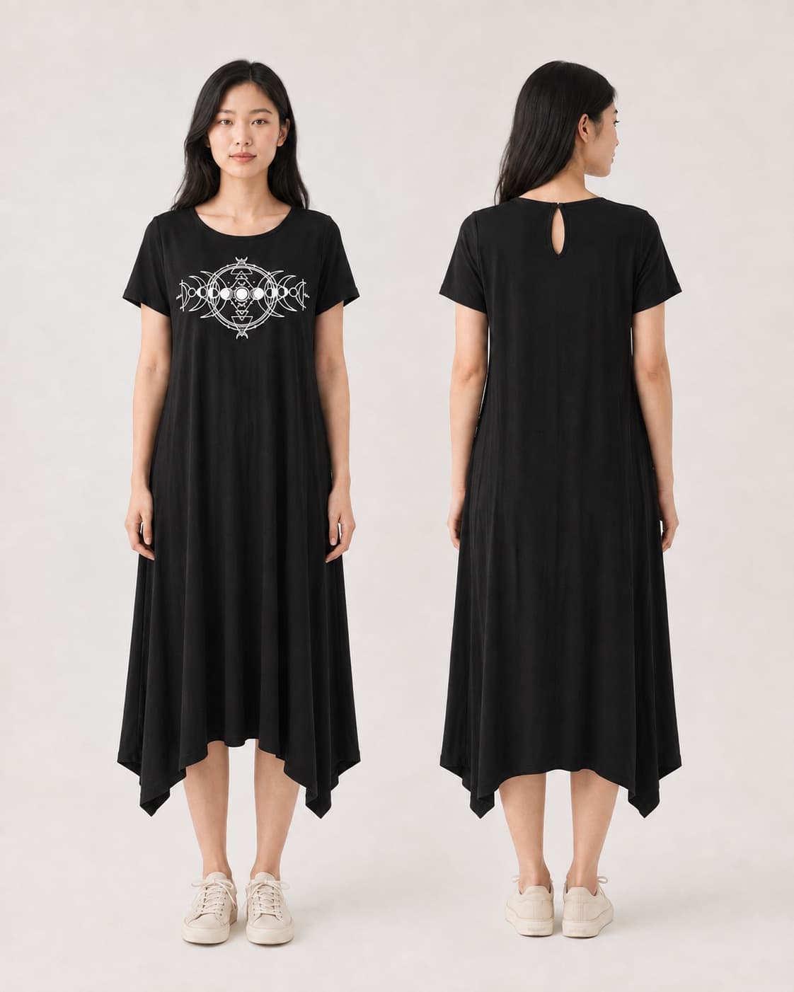 Vestido de Manga Fases da Lua Pequena — Preto