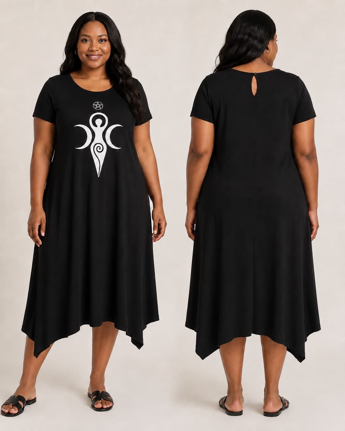 Vestido de Manga Grande Mãe — Preto
