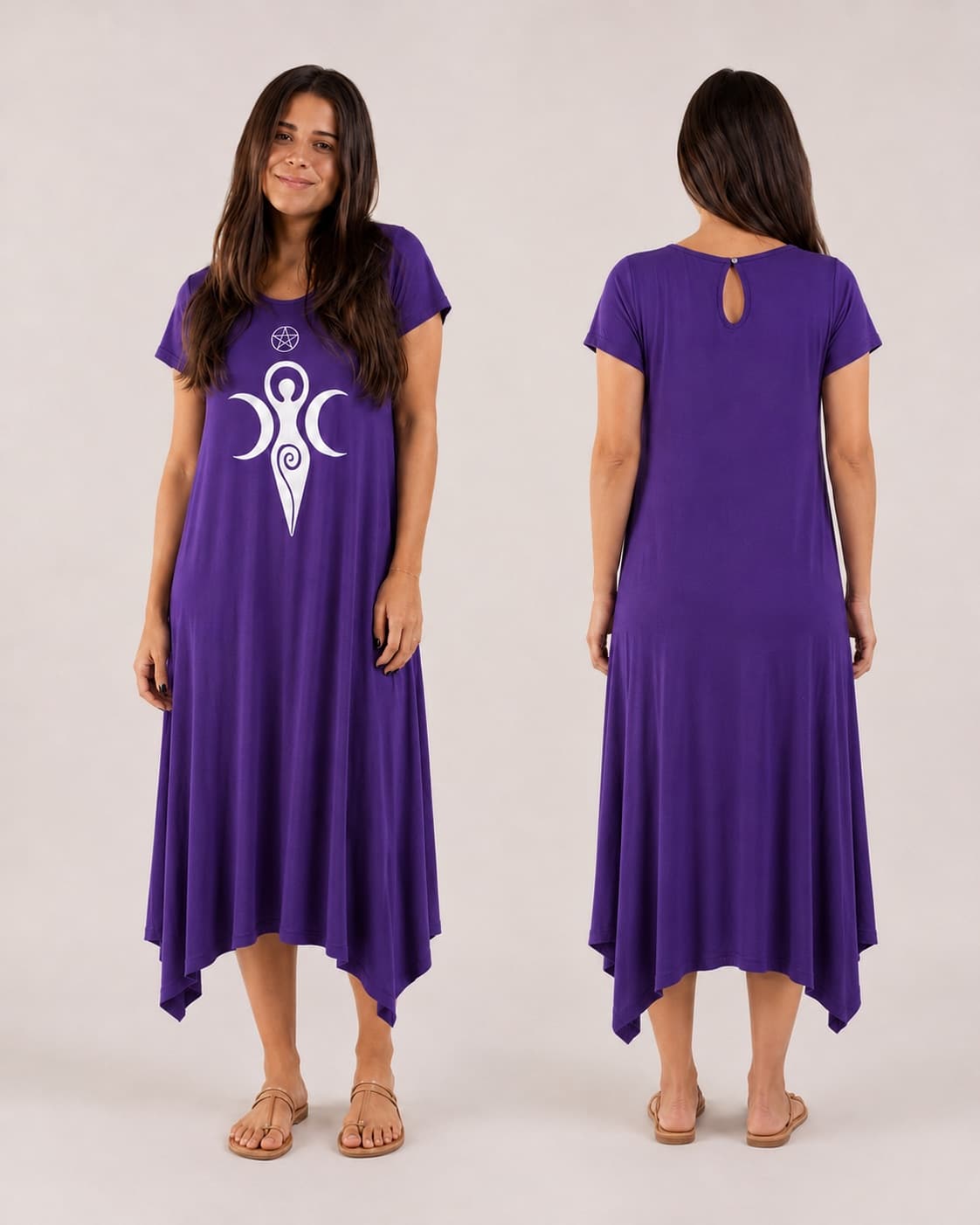 Vestido de Manga Grande Mãe — Roxo Intenso