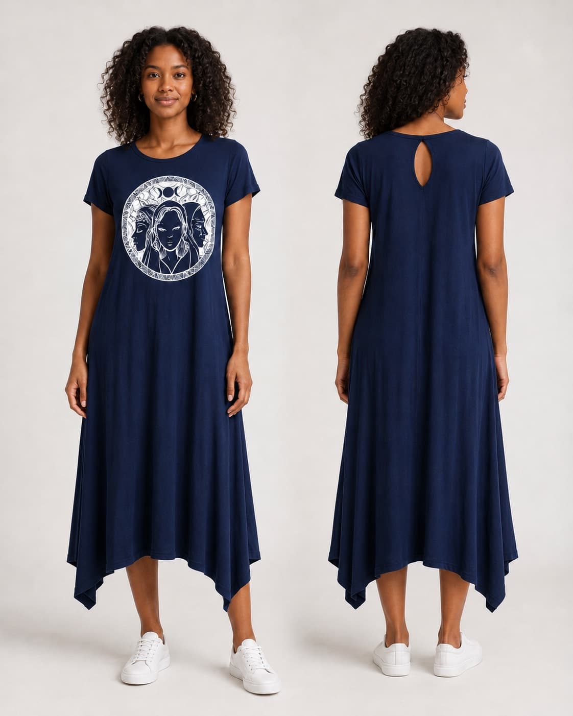 Vestido de Manga Hécate — Azul Marinho