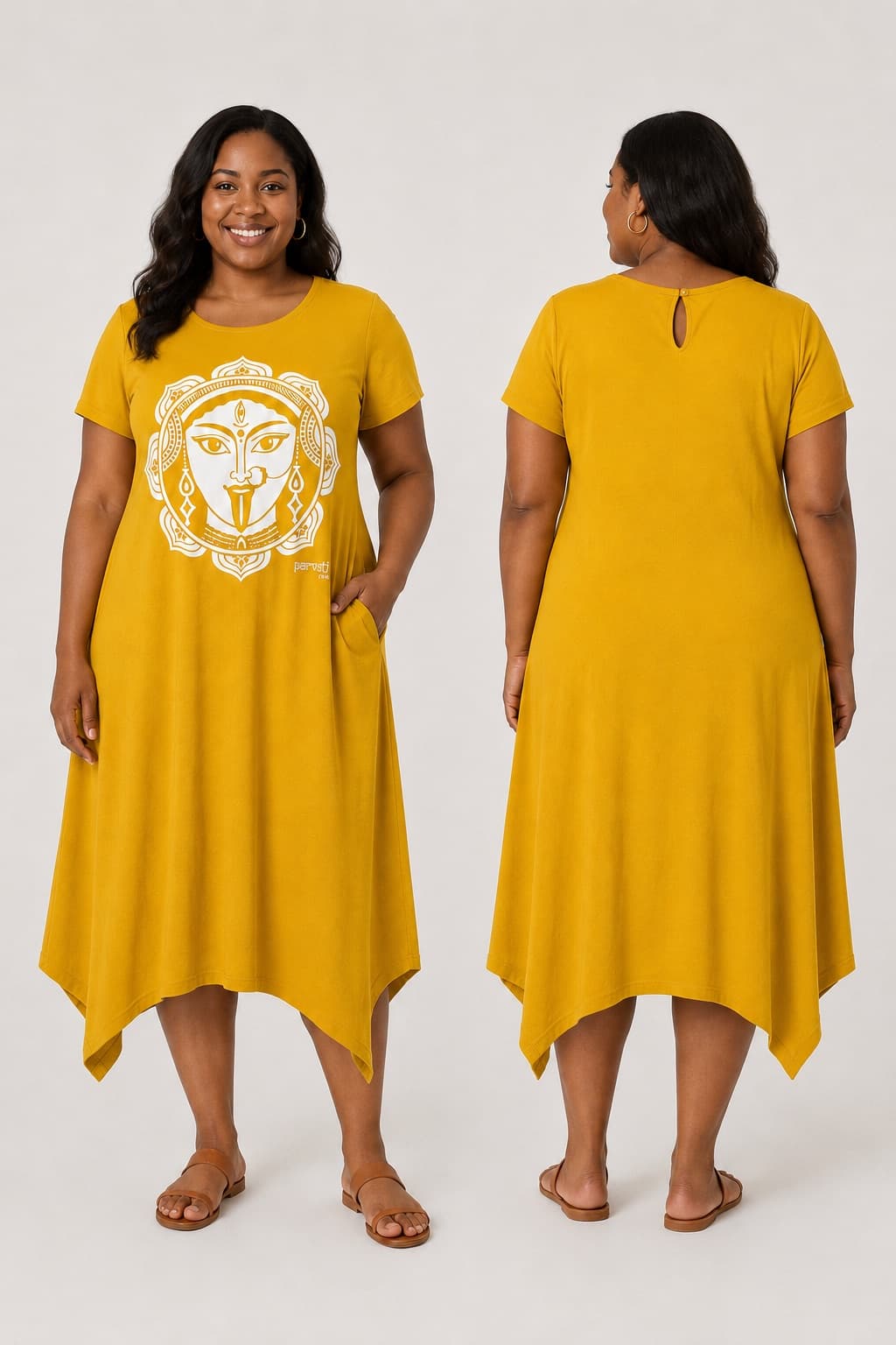 Vestido de Manga Kali — Amarelo Mostarda