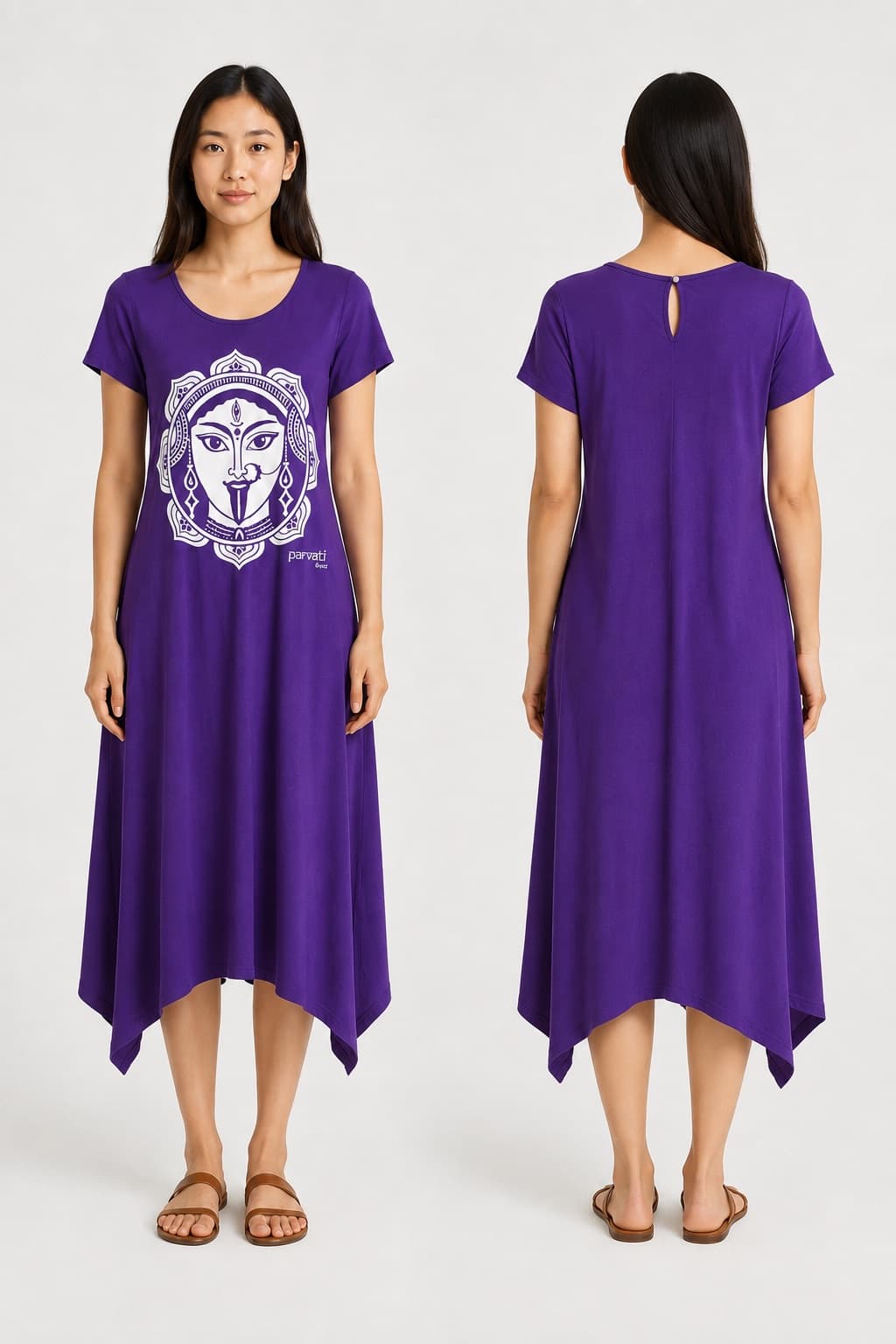 Vestido de Manga Kali — Roxo Intenso