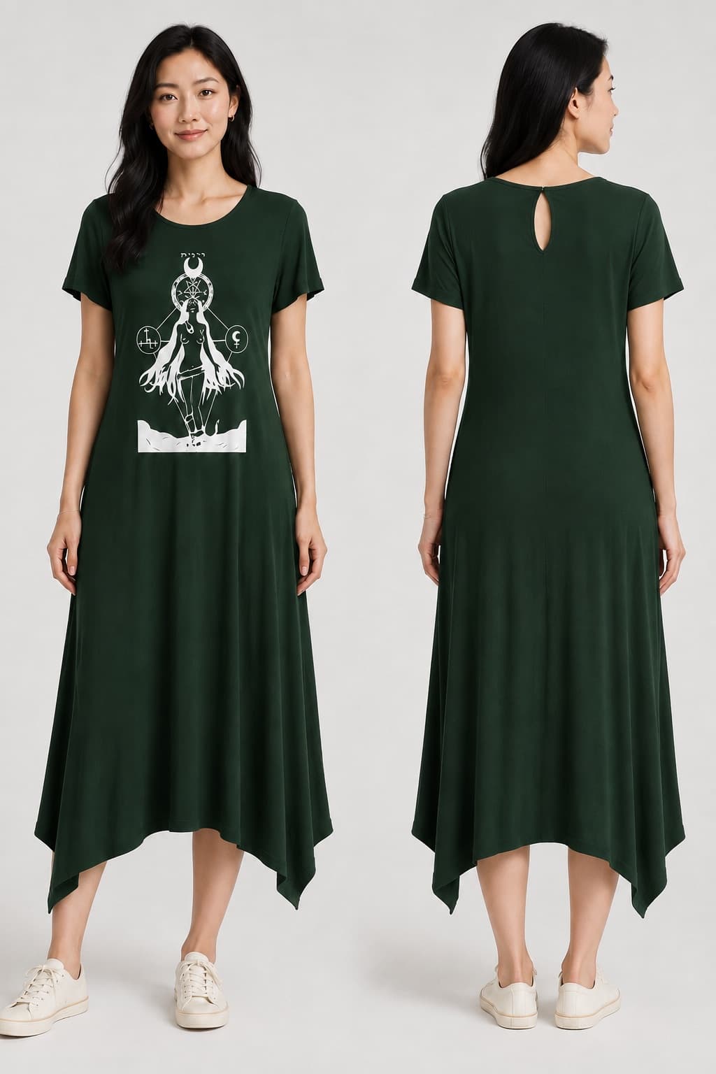 Vestido de Manga Lilith — Verde Floresta Escuro