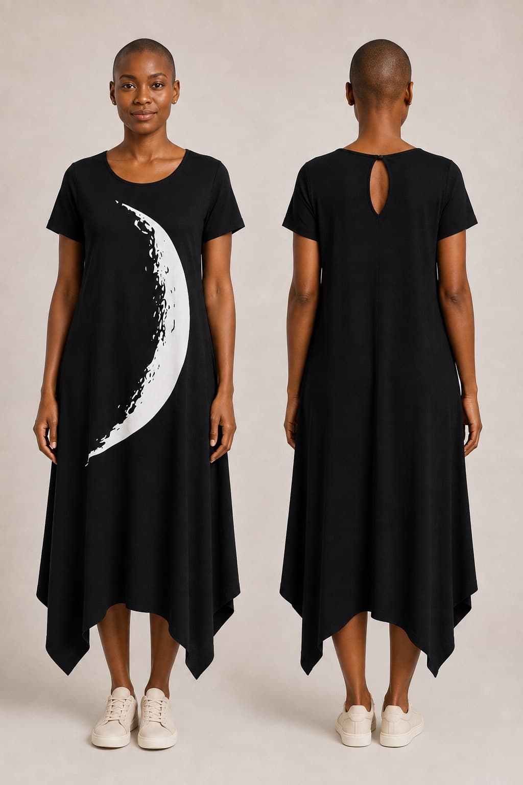 Vestido de Manga Minguante Grande — Preto