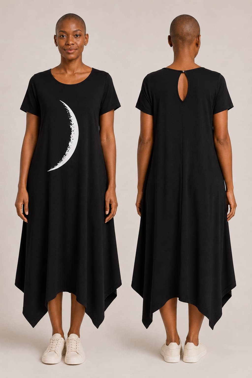 Vestido de Manga Minguante Pequena — Preto