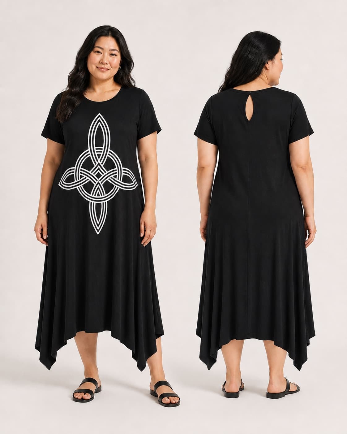 Vestido de Manga Nó de Bruxa — Preto